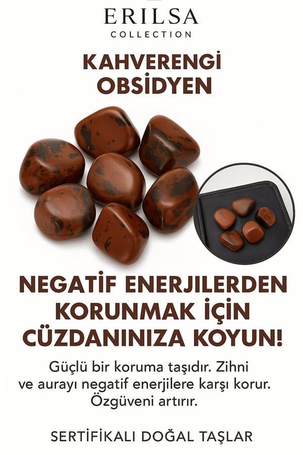 Sertifikalı Cüzdan Boy Kahverengi Obsidyen Taşı Kütle - İçsel Güç ve Duygusal Arınma Sağlar - Image 1