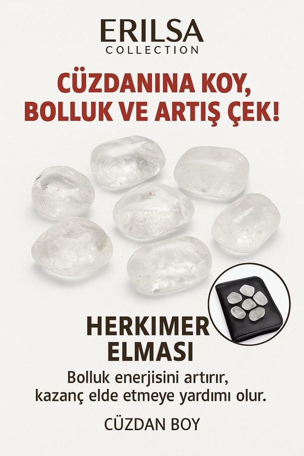 Sertifikalı Cüzdan Boy Herkimer Elması Taşı - Berraklık ve Netlik Hissi Kazandırır - Image 1