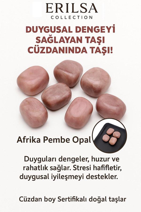 Sertifikalı Cüzdan Boy Afrika Pembe Opal Taşı Kütle - Sevgi ve Şefkat Duygularını Güçlendirir - Image 1