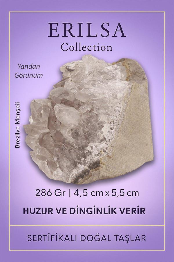 Sertifikalı Açık Ton Ametist Taşı Kütlesi – 286gr Ham Doğal Kristal Dekoratif Taş Parçası - Image 1