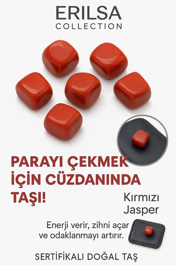 Sertifikalı Cüzdan Boy Kırmızı Jasper Taşı Kütle - Güçlü Bir Duruş ve Kararlılık Kazandırır - Image 1