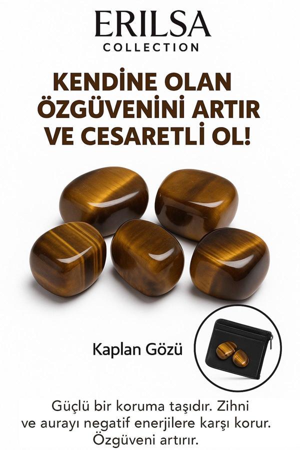 Sertifikalı Cüzdan Boy Kaplan Gözü Taşı Kütle - Cesaret ve Kararlılık Kazandırır - Image 1