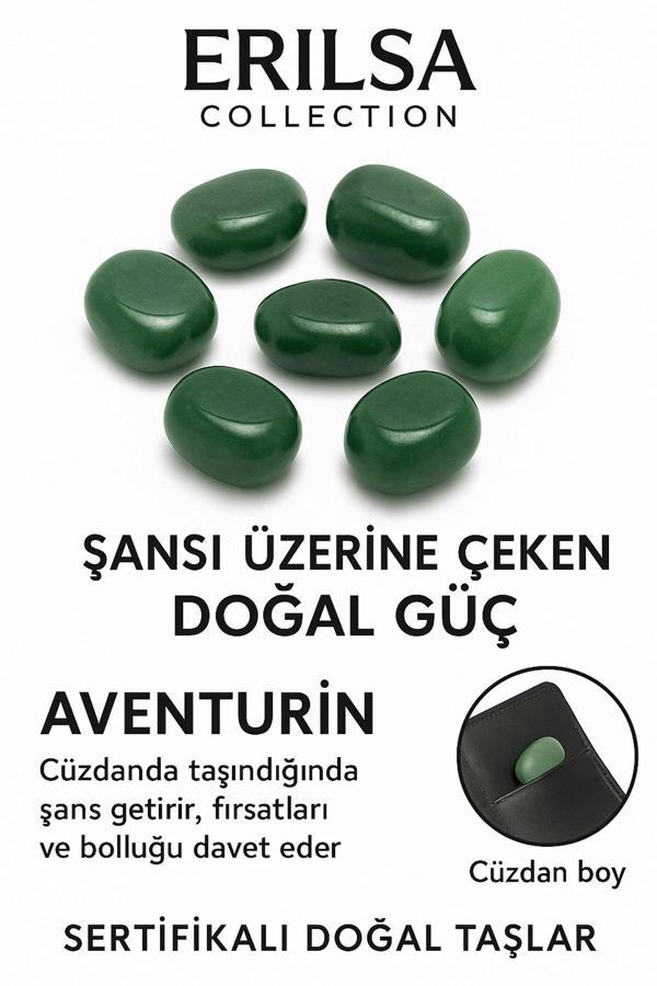 Sertifikalı Cüzdan Boy Aventurin Taşı Kütle - Şans ve Fırsatları Hayatınıza Çeker - Image 1