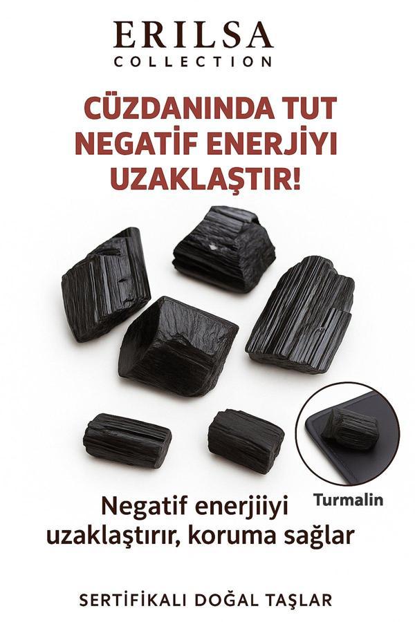 Sertifikalı Cüzdan Boy Ham Turmalin Taşı Kütle - Negatifliği Bloklar ve Koruma Sağlar - Image 1