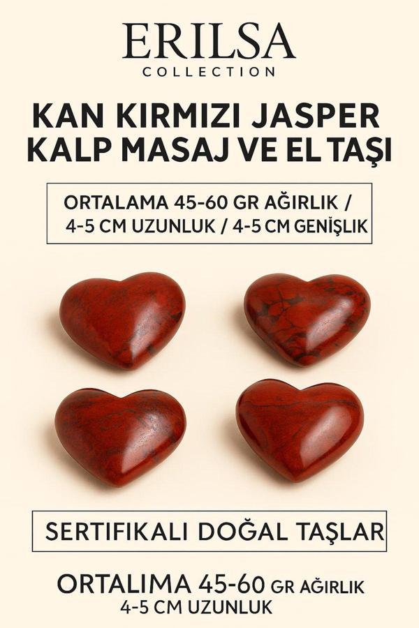 Sertifikalı Kan Kırmızı Jasper Kalp Masaj ve El Taşı – Güç, Kararlılık ve Enerji Dengeleyici Kristal - Image 1