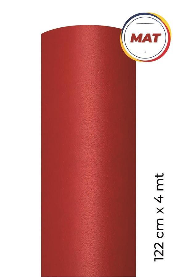 Ecce Mat Kırmızı Kendinden Yapışkanlı Kaplama Folyosu 122 Cm X 4 Mt - Image 1