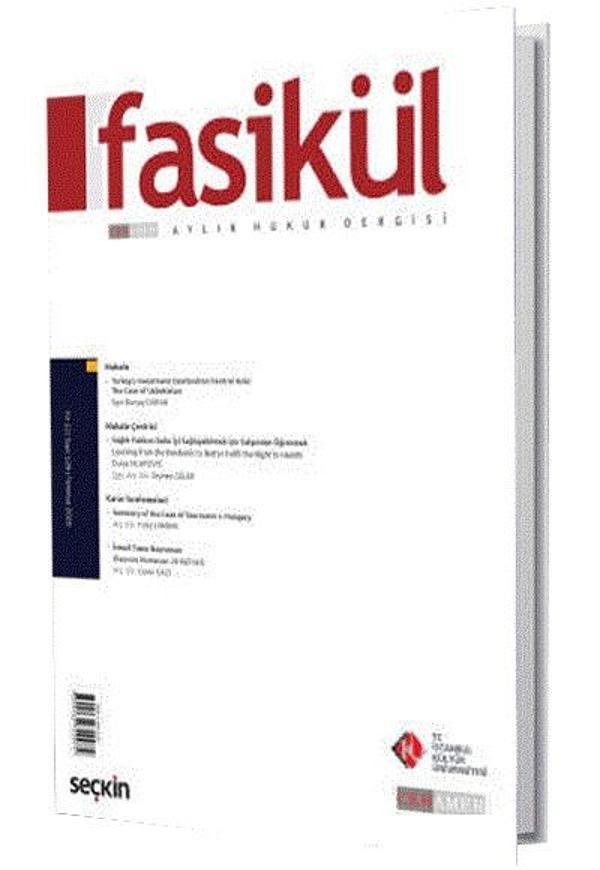Fasikül Hukuk Dergisi Y:12 Sayı : 129 Ağustos 2020 Bahri Öztürk 2021/01 - Seçkin Yayıncılık - Image 1