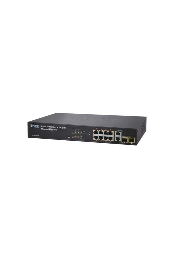 Planet 8-Port 802.3Af Poe Fast Ethernet Switch + 2-Port Gigabit Tp/Sfp(200W) - Image 1
