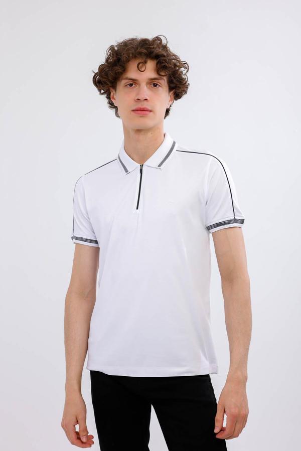INVICTUS Polo Yaka Pamuklu Tişört - Beyaz - Image 1