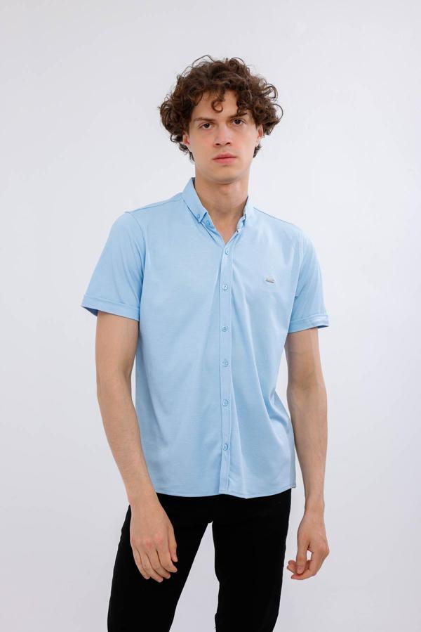 Lumen Kısa Kollu Gömlek - Açık Mavi - Image 1