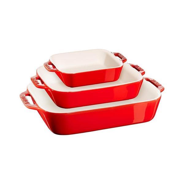 Staub Ceramique Fırın Kabı Seti 3 Parça Kırmızı   - Image 1