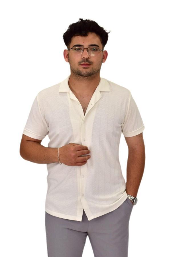 Erkek Apaçi Yaka Düğmeli Tişört 9655 BGL-ST04589 - Image 1