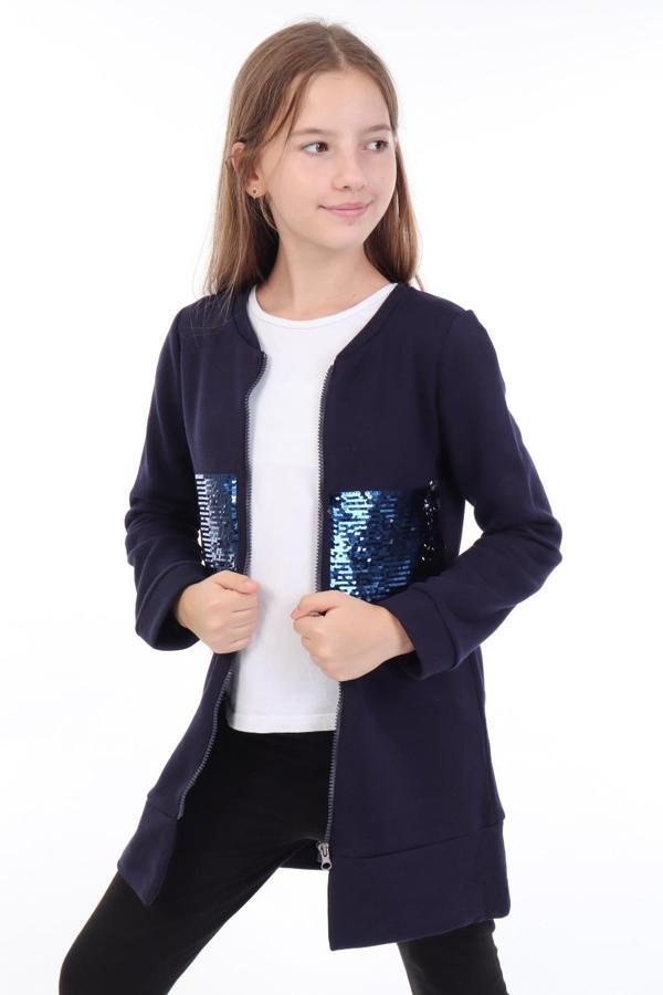 Toontoy Kız Çocuk Hırka Pul Nakış - Image 1