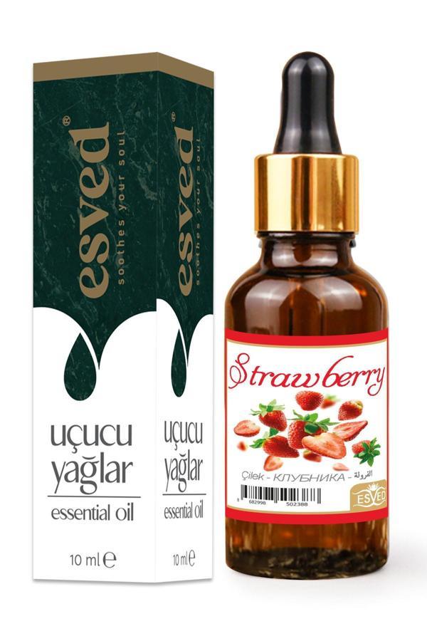 Çilek Kokusu Saf Esansiyel Uçucu Yağ Buhurdanlık Yağı Difüzör Esansı Aromaterapi Ortam Koku 10ml - Image 1