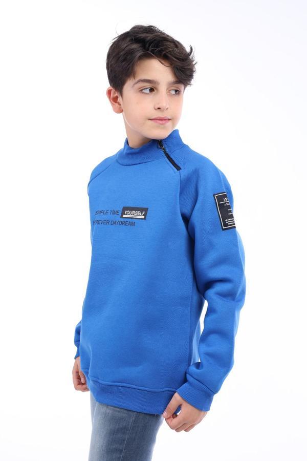 Toontoy Erkek Çocuk Simple Time Yourself Baskılı Sweatshirt - Image 1