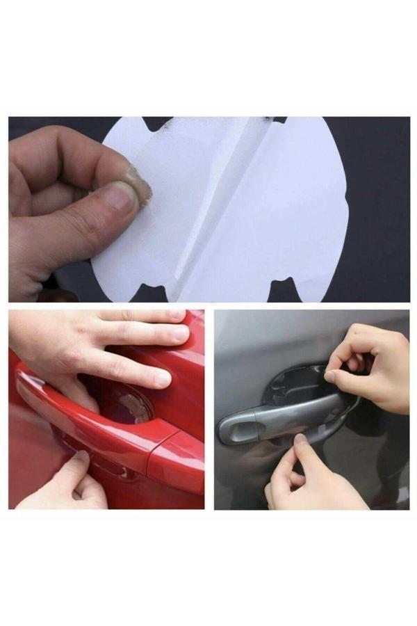 Relatos 8 Adet Araba Kapı Kolu Koruyucu Çizilme Önleyici Şeffaf Sticker Film Koruma Seti - Image 1