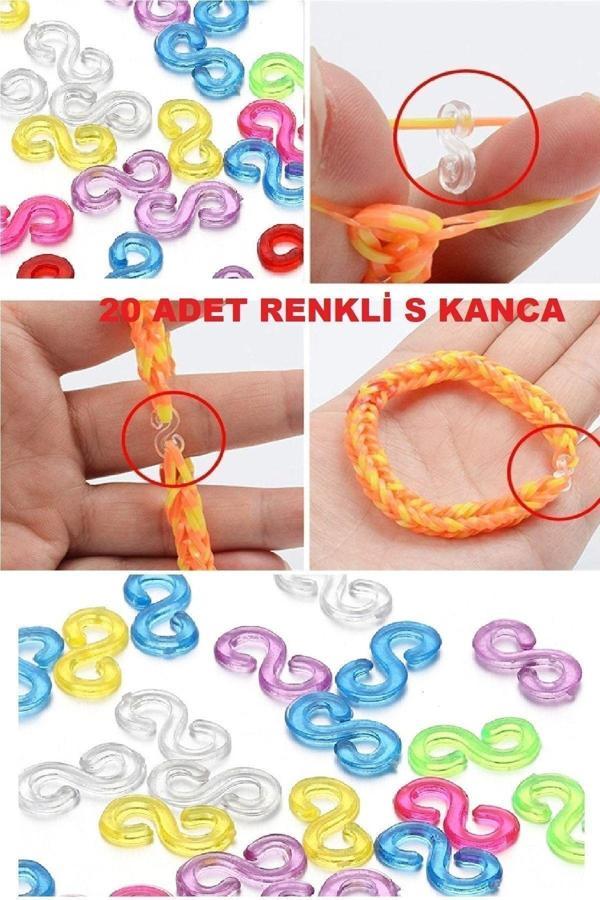 Relatos 20 Adet Akrilik S Kanca -Renkli Lastik Bileklik -Toka Dıy Takı Yapımı Için Birleştirici Kanca Apart - Image 1
