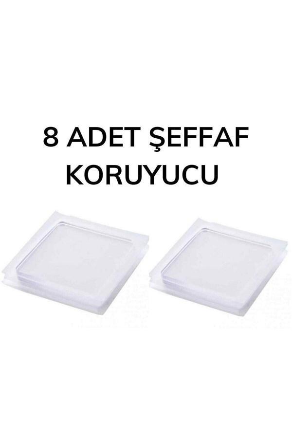 Relatos 8 Adet Silikon Şeffaf Koltuk Mobilya Masa Beyaz Eşya Yazıcı Koruyucu Kaydırmaz Yıkanır Pedler - Image 1