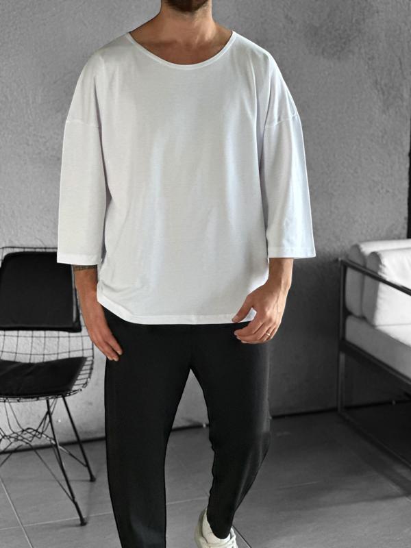 Fakir Kol Beyaz Bohem T-Shirt - Image 1