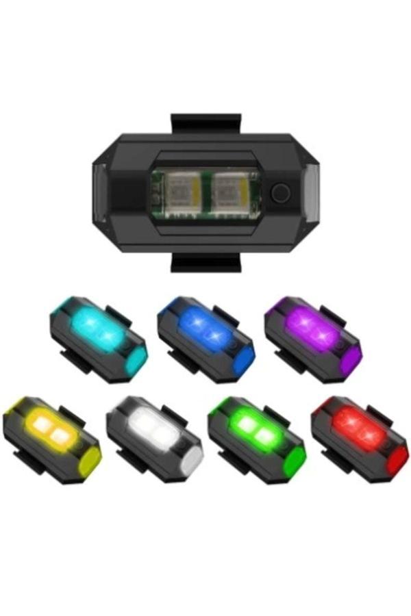 Relatos 1 Adet Bisiklet-Motosiklet Led Flaş Acil Uyarı Lambası Usb Şarjlı Mini Sinyal Işığı  7 Renk  Yanar - Image 1