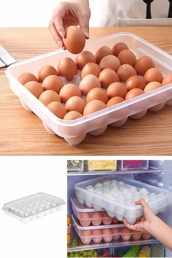 Relatos 30 Yumurta Kapasiteli Yumurta Saklama Kabı -Kapaklı Pratik Yumurta Saklama Kutusu-Yumurta Organizeri - Image 1