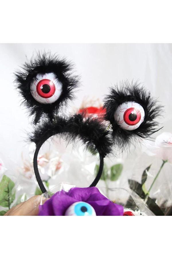 Relatos Cadılar Bayramı Halloween Otrişli Sallanan Gözlü Parti Tacı (4415) - Image 1
