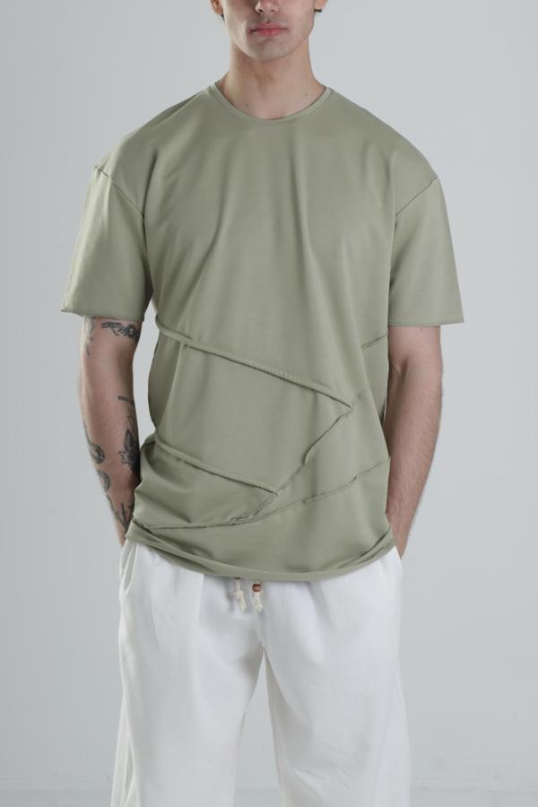 Yeşil Halat Detaylı Tasarım T-Shirt - Image 1