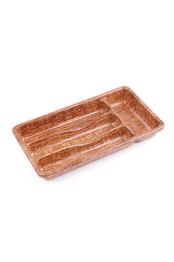 Relatos Ahşap Renk - 4 Bölmeli Çekmece İçi Kaşıklık 36X20Cm (4415) - Image 1
