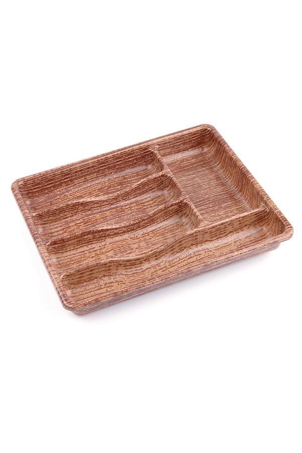 Relatos Ahşap Renk - 5 Bölmeli Çekmece İçi Kaşıklık 36X29Cm (4415) - Image 1