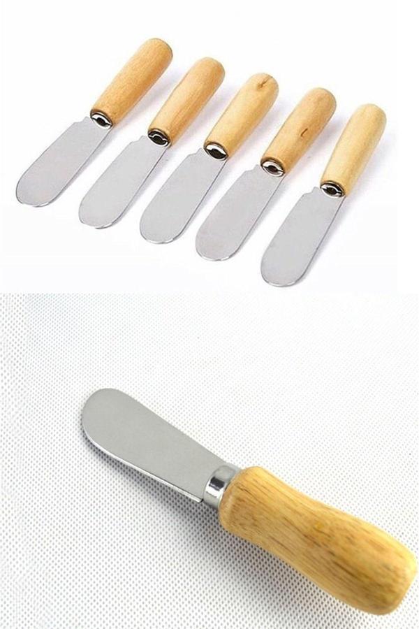 Relatos 5 Parça Bıçaklı Tereyağı Bıçağı - Mini Spatula Ahşap Saplı Set - Image 1