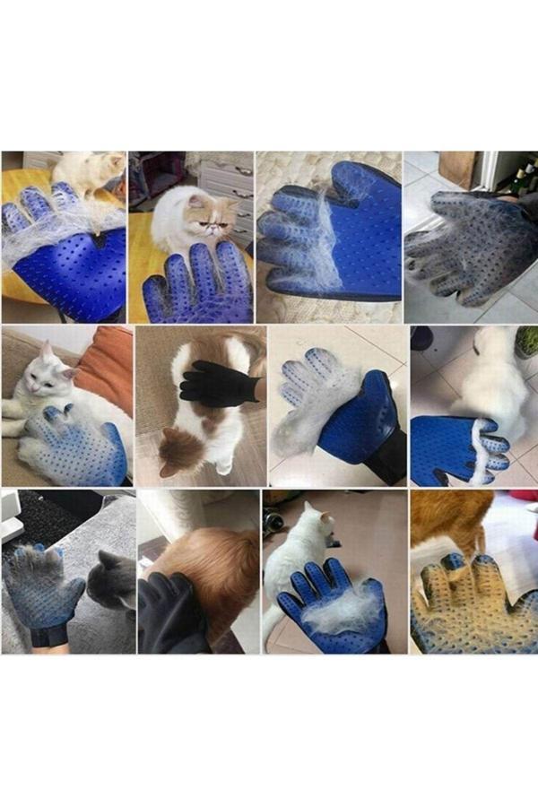 Relatos Evcil Hayvan Tüy Toplama Eldiveni Mavi Kedi Köpek Tımar Masaj Eldiveni - Image 1