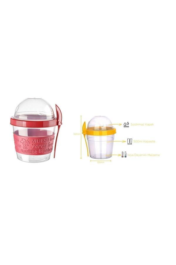 Relatos Bebek Mama Saklama Kabı 500Ml - Çok Amaçlı Atıştırmalık Müsli Kabı Kapaklı Kaşıklı - Image 1