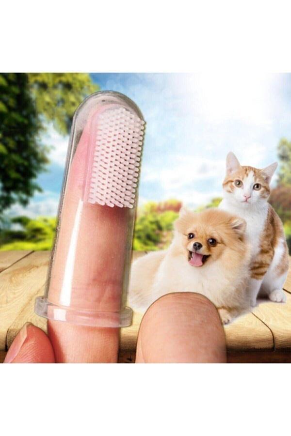 Relatos 2 Adet Kedi Ve Köpek Için Parmak Diş Fırçası 2'Li Ağız Dil Diş Temizleyici Sağlıklı Silikon - Image 1