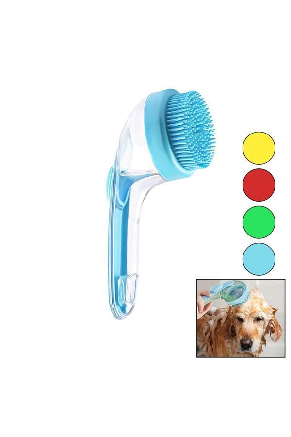 Relatos Kedi - Köpek - Evcil Hayvan Yıkamafırçası Silikon Şampuan Hazneli=Mika Kristalplastik Sap (4415) - Image 1