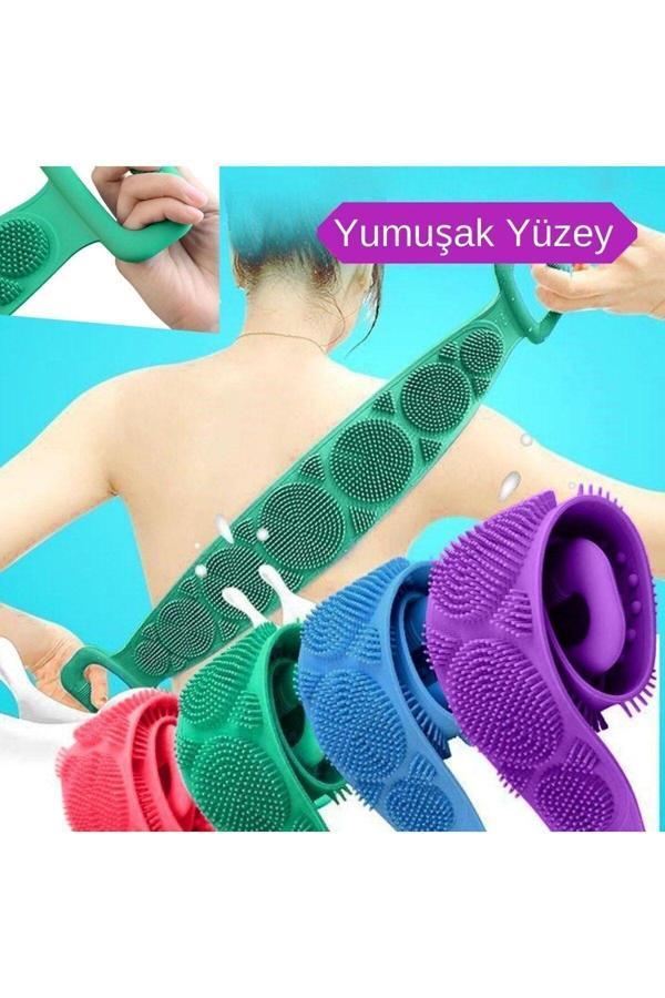 Relatos Çift Taraflı Banyo Hamam Lifi Silikon Masajlı Yumuşak Duş Lifi Uzun Ömürlü Hazır Banyo Kesesi (4415) - Image 1