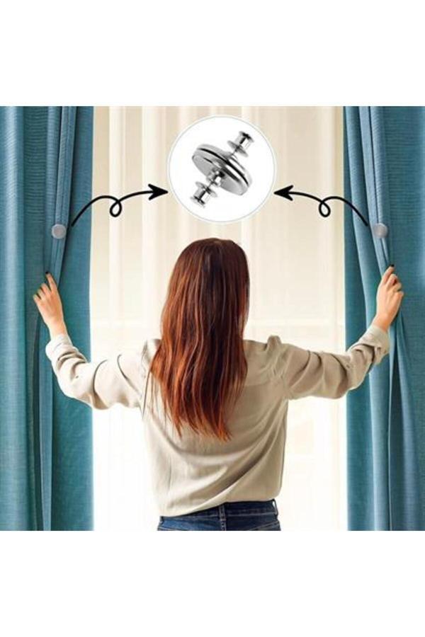 Relatos 2 Adet Manyetik Perde Tokaları Pencere Perde Mıknatıs Tutucu Perde Ölçü Ayar Tokası - Image 1