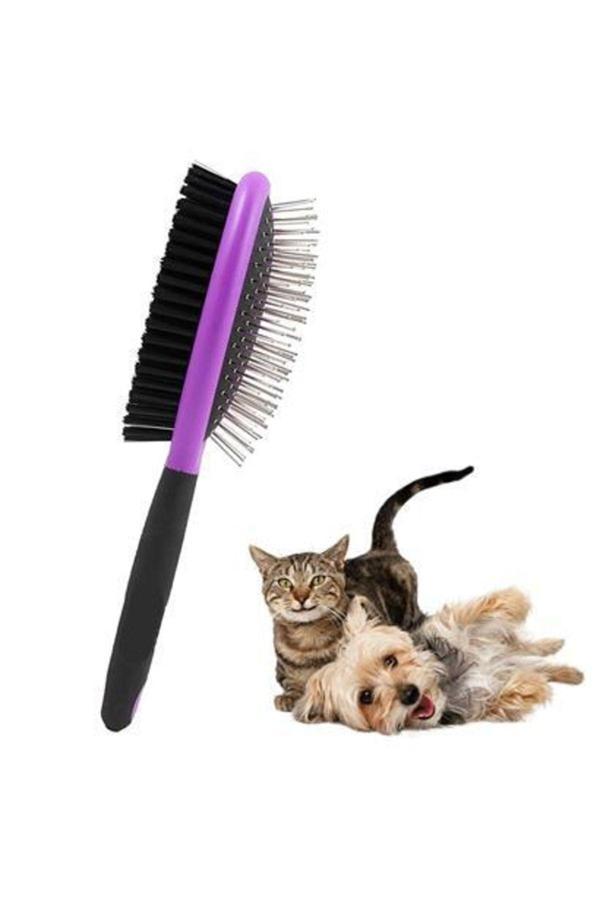 Relatos Çift Taraflı Evcil Hayvan Kedi Köpek Temizleme Pet Fırçası Tarak Tımar Fırçası - Image 1