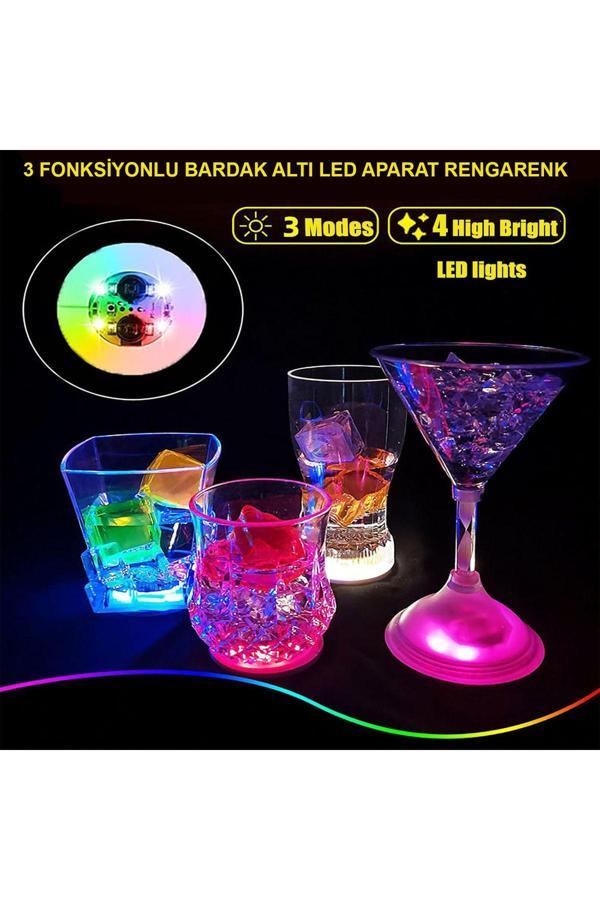 Relatos Işıklı Yapışkanlı Bardak Altı Aparatı Ledli 3 Fonksiyonlu 6 Cm Çap (4415) - Image 1