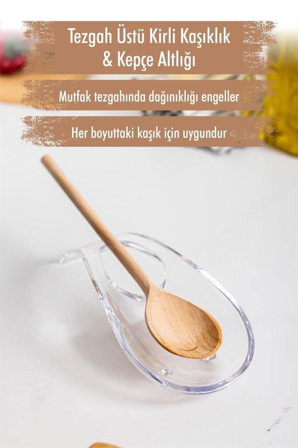 Relatos Akrilik Şeffaf Tezgah Üstü Kirli Kaşıklık & Kepçe Altlığı - Image 1