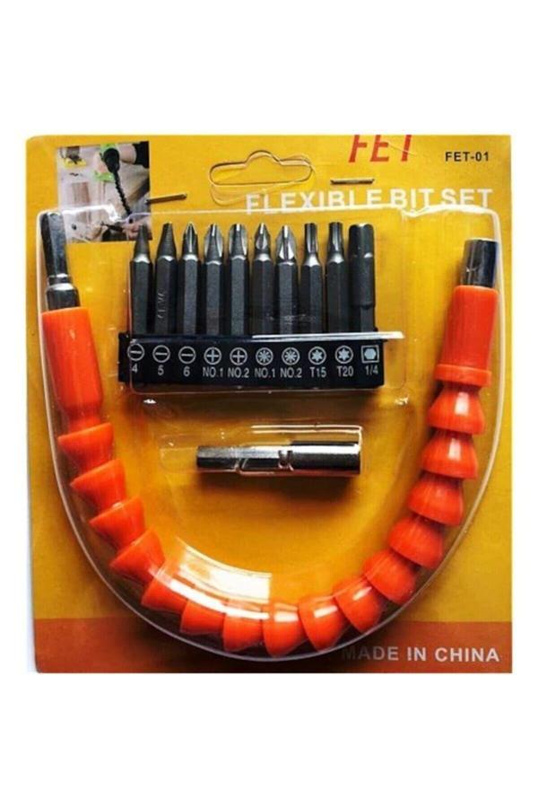 Relatos Flexible Esnek Bits Uç Seti 12 Parça Matkap Ucu Tornavida Screwdriver Set - Image 1