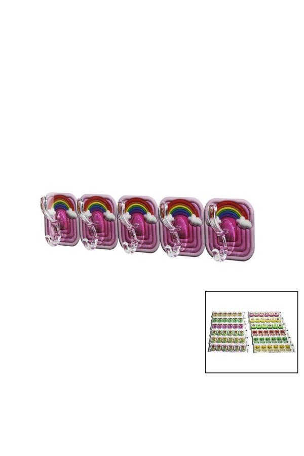 Relatos 5Pcs Tekli - Çoklu Kullanım  Mika Kristal Kollu  Resimli Yapışkanlı  Askı (4415) - Image 1
