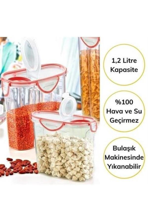 Relatos Kilitli Kapaklı Contalı Hava,Su Sıvı Geçirmez 1,2 Litre Erzak Saklama Kabı-Sa580 - Image 1