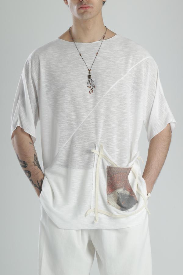 Cep Desenli Oversize T-Shirt - Image 1