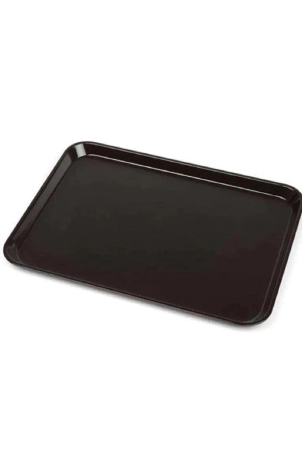 Relatos Kahverengi Orta Boy Plastik Servis Tepsisi  Kırılmaz Lokanta Büfe Fast Food Kullanım (36 X26 Cm) - Image 1