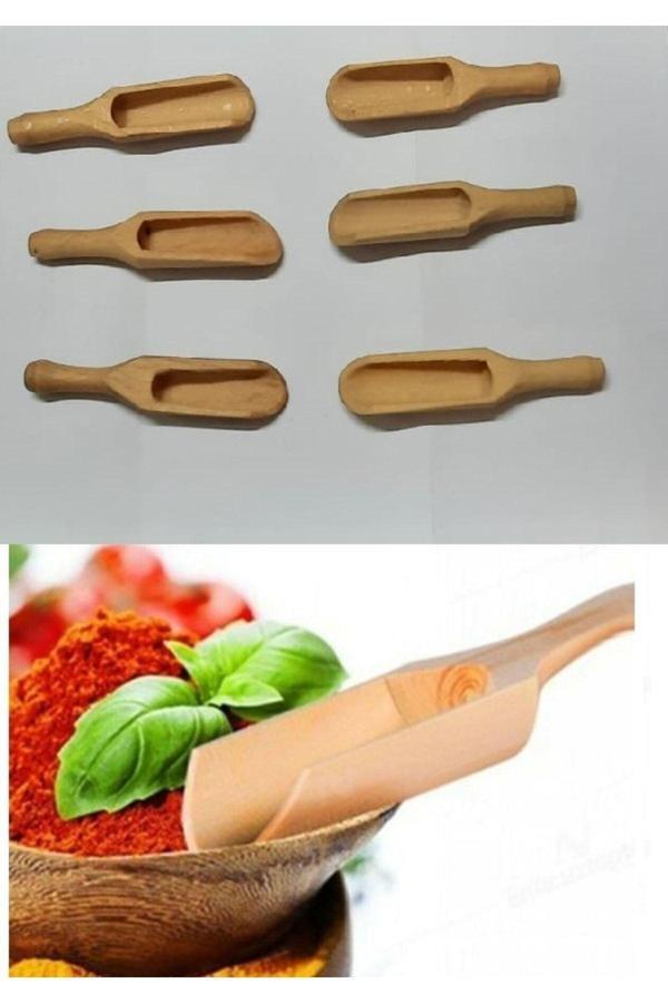 Relatos 6 Lı Ahşap Mini Baharat Küreği 9 Cm - Image 1