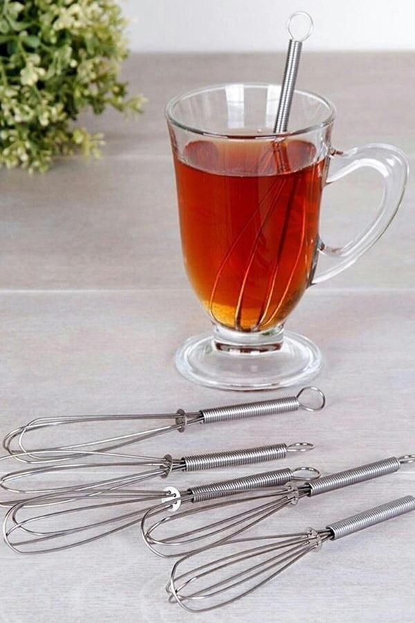 Relatos 6 Lı Çay Kaşığı Yaylı Çırpıcı Şeklinde Karıştırıcı Dekoratif Sunum Çay Kaşığı Ev Ve Cafeler Için - Image 1