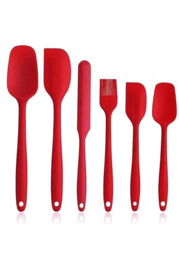 Relatos 6 Lı Set Yanmaz Yapışmaz Mutfak Pasta Slikon Yumurta Fırçası Kaşık Bıçak Spatula Seti - Image 1