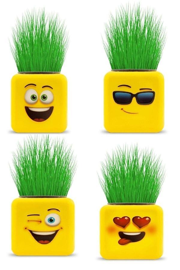 Relatos Çimoji 4 Figürlü Emoji Küp Çim Adam - Image 1