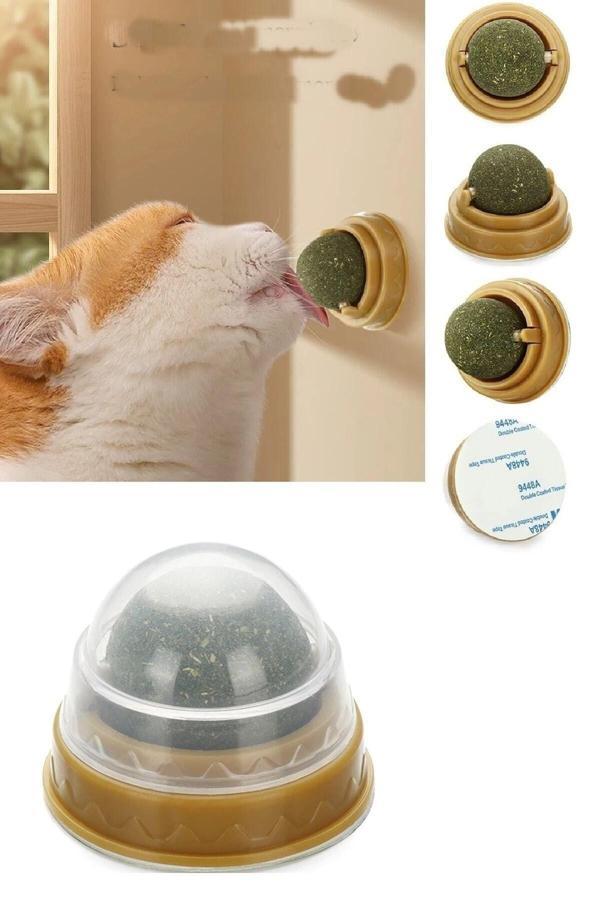 Relatos Duvara Yapışan Dönen Kedi Nanesi Oyun Topu Doğal Kedi Oyuncağı - Image 1