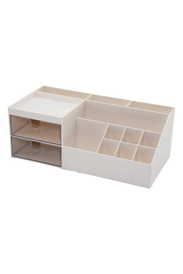 Relatos 2 Çekmeceli + 12 Bölmeli  Plastik Makyaj - Takı Organizer 12X24Cm-- Y: 4-6-7-8-9Cm (4415) - Image 1